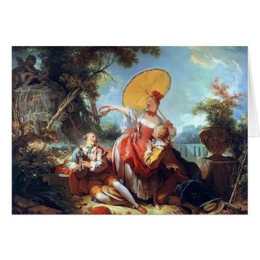 Jean-Honore Fragonard- The Musical Contest Cards (Front Horizontal)
