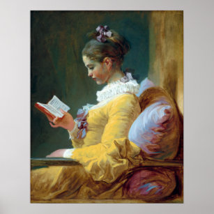 Jean-Honoré Fragonard Young Girl Reading Poster
