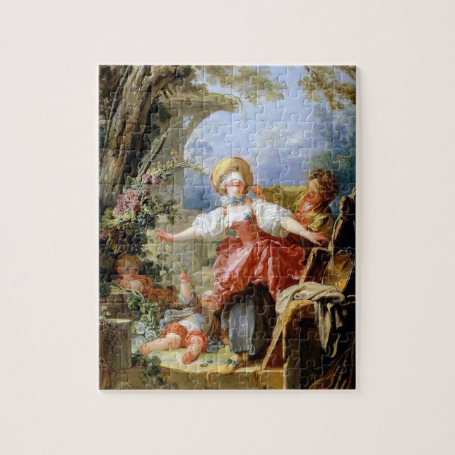 Jean-Honoré Fragonard's Blind Man's Bluff Game Jigsaw Puzzle (Vertical)