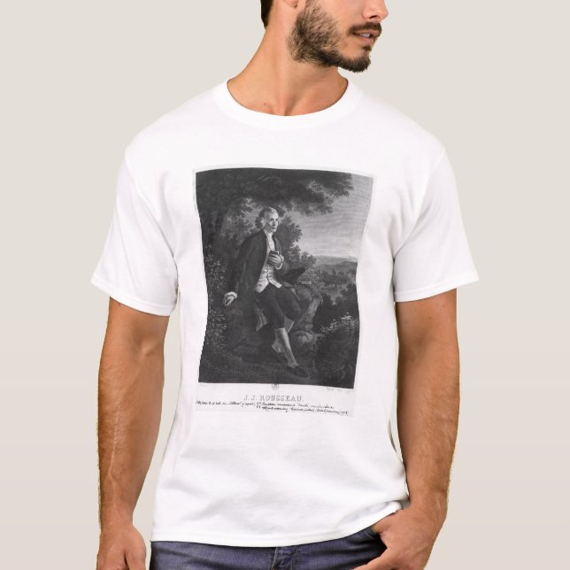 Jean-Jacques Rousseau composing 'Emile' T-Shirt (Front)
