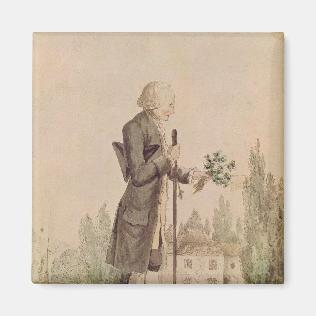 Jean-Jacques Rousseau  Gathering Herbs Magnet (Front)