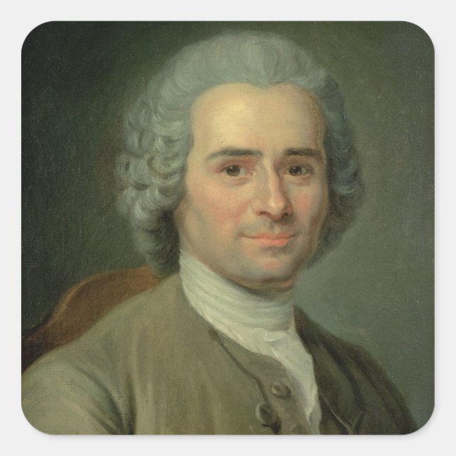 Jean-Jacques Rousseau Square Sticker (Front)