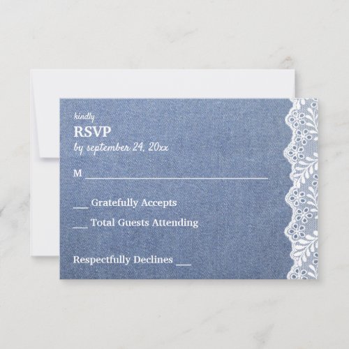 Jean  Lace no Meal RSVP Card