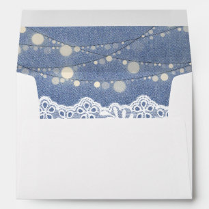 Jean Lace & String Lights Envelope