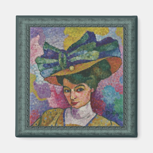 Jean Metzinger Woman in Hat Artwork Magnet (Front)
