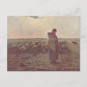 Jean Millet Painting Postcard