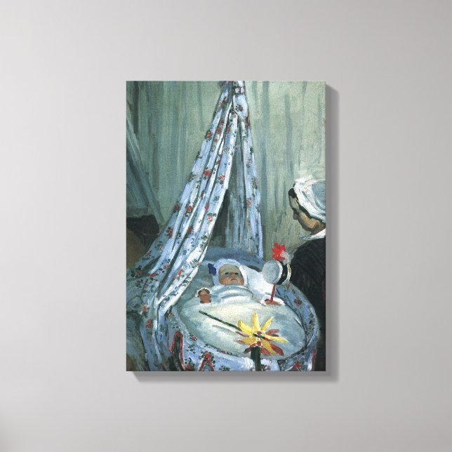 Jean Monet in His Cradle by Claude Monet Canvas Print (Front)