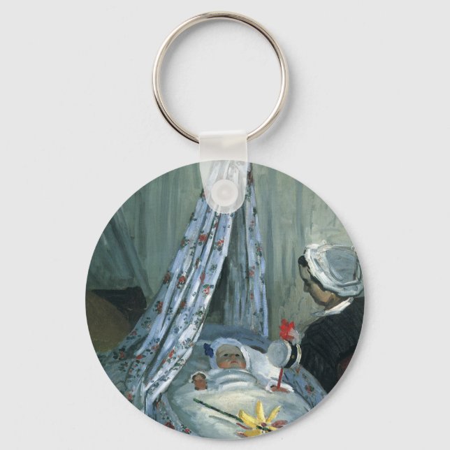 Jean Monet in His Cradle by Claude Monet Keychain (Front)