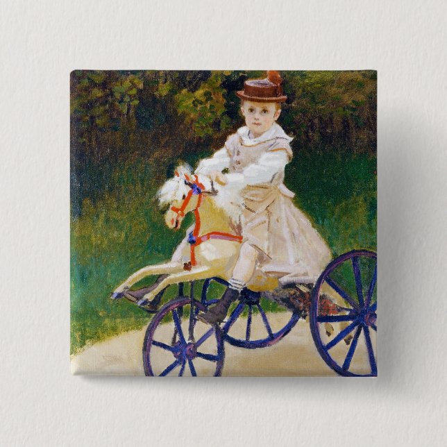 Jean Monet on a Mechanical Horse Claude Monet Pinback Button (Front)