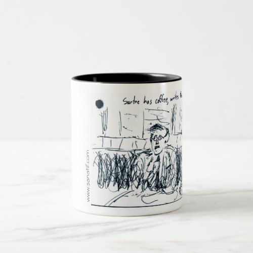 Jean Paul Sartre 1 Two_Tone Coffee Mug