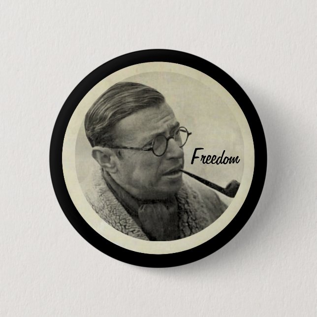 Jean-Paul Sartre Button (Front)