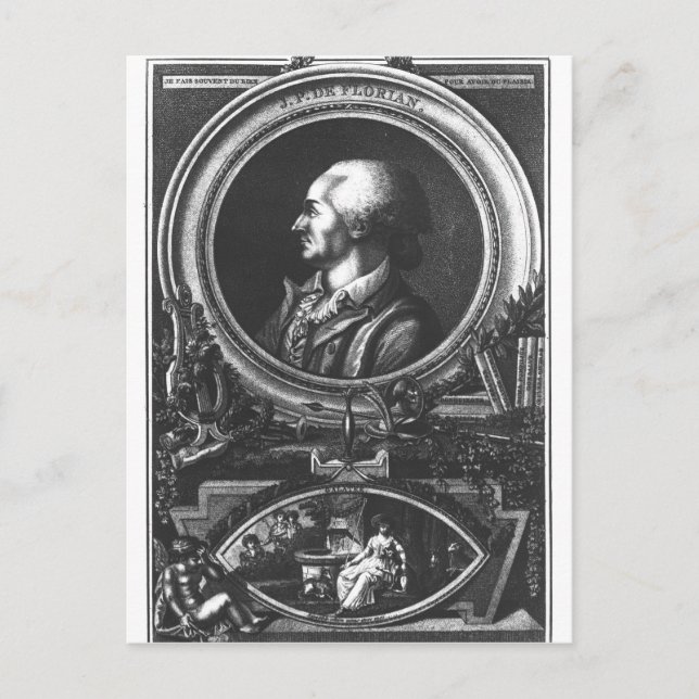 Jean-Pierre Claris de Florian Postcard (Front)
