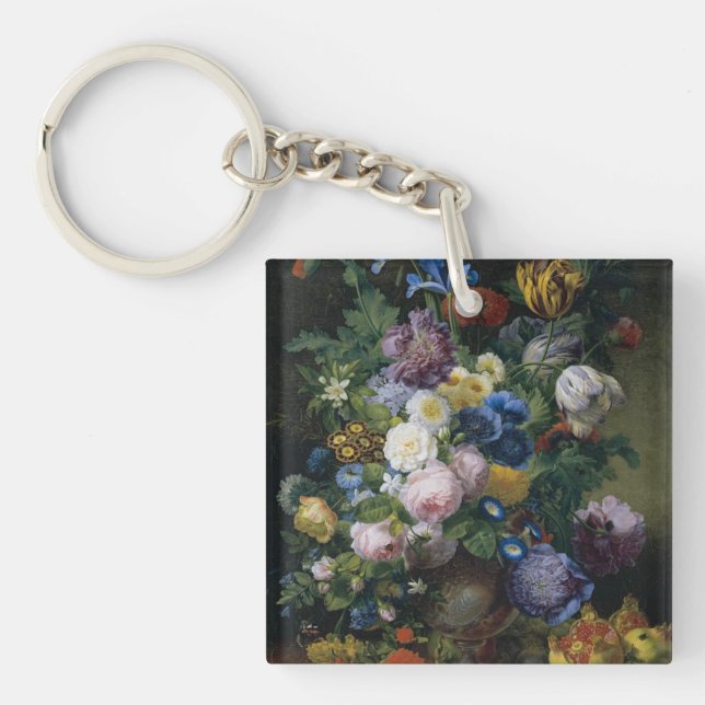 Jean-Pierre-Xavier Bidauld Still Life With Tulips Keychain (Front)