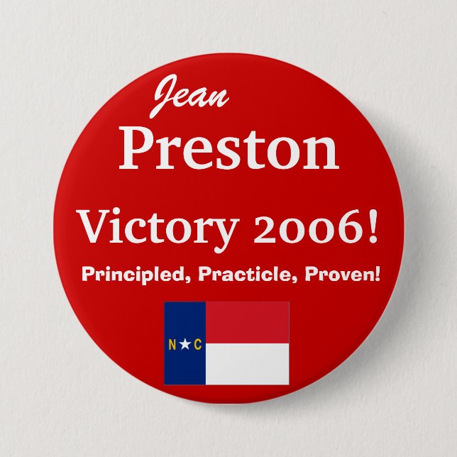 Jean Preston for N.C. Senate Pinback Button (Front)