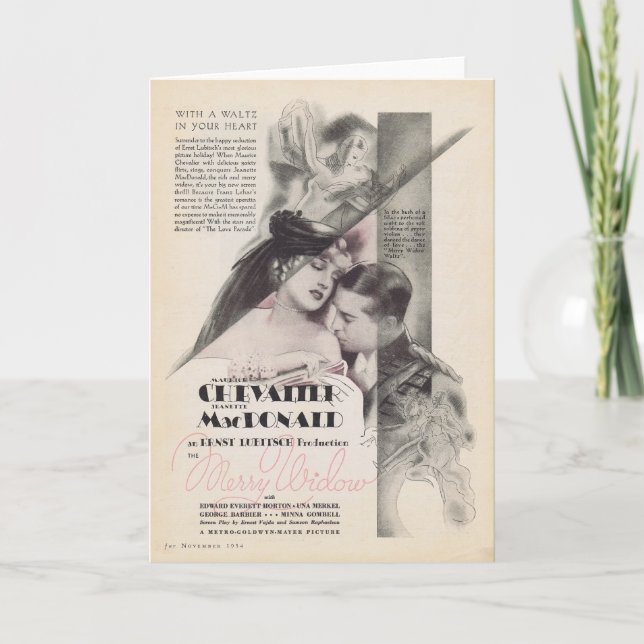 Jeanette MacDonald Merry Widow movie ad 1934 Holiday Card (Front)