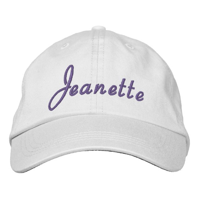 Jeanette Name Embroidered Baseball Cap (Front)