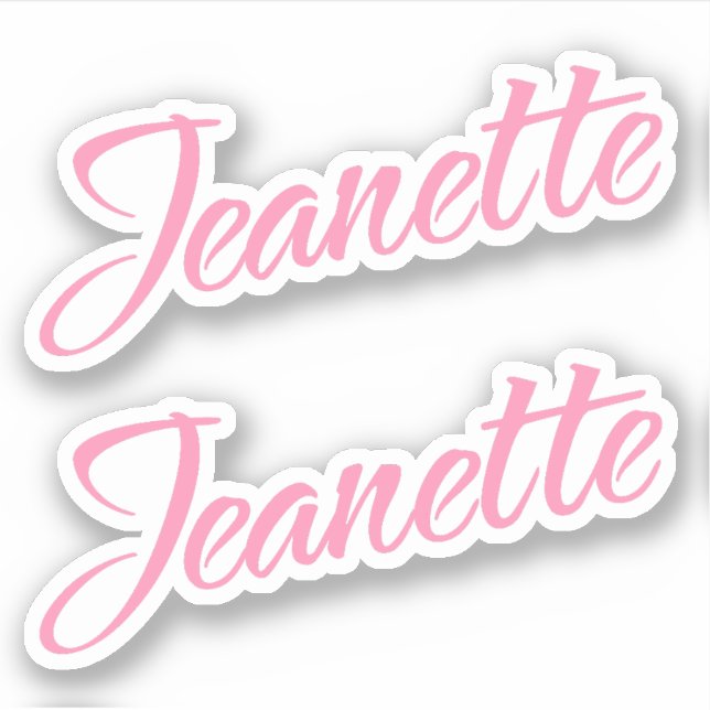 Jeanette Name in Pink x2 Sticker (Front)