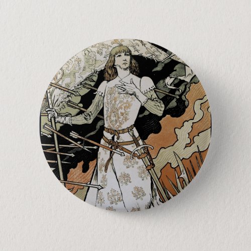 Jeanne dArc  Sarah Bernhardt Pinback Button
