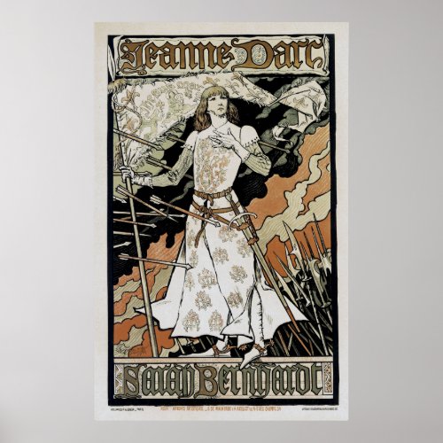 Jeanne dArc  Sarah Bernhardt Poster