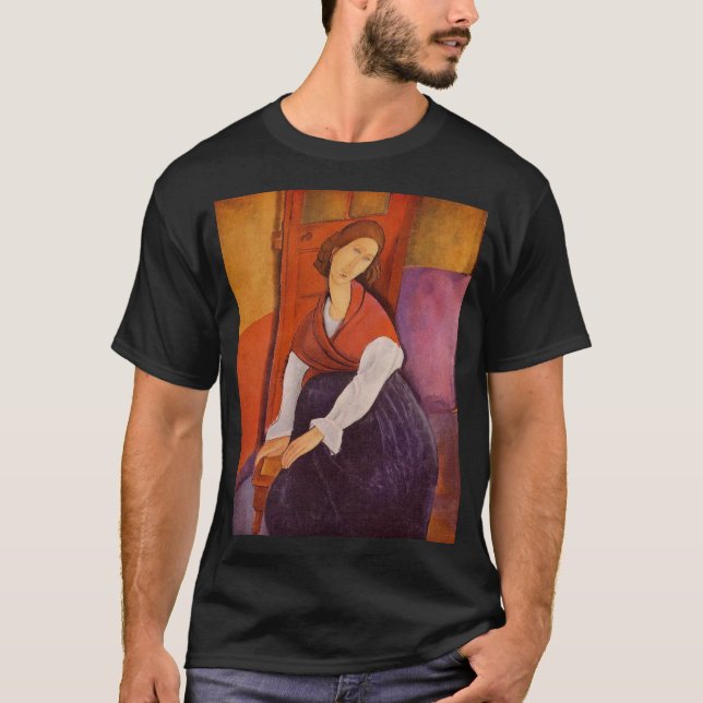 Jeanne Hebuterne In A Red Shawl By Modigliani T-Shirt (Front)