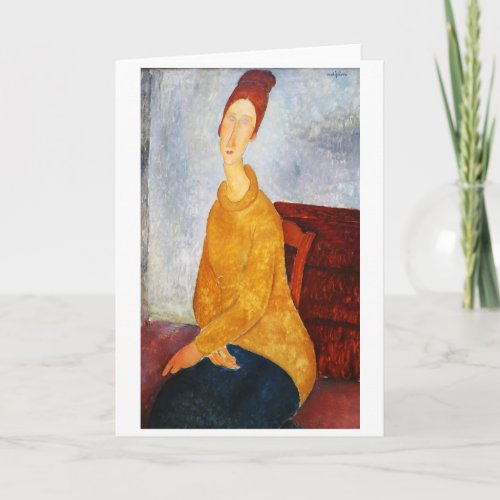 Jeanne Hebuterne in Yellow Sweater Modigliani Card