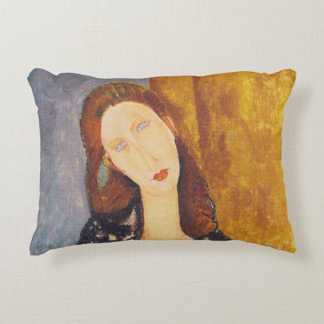 Jeanne Hebuterne portrait by Amedeo Modigliani Decorative Pillow (Front)