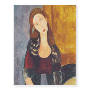 Jeanne Hebuterne portrait by Amedeo Modigliani Temporary Tattoos