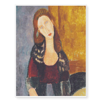 Jeanne Hebuterne portrait by Amedeo Modigliani Temporary Tattoos