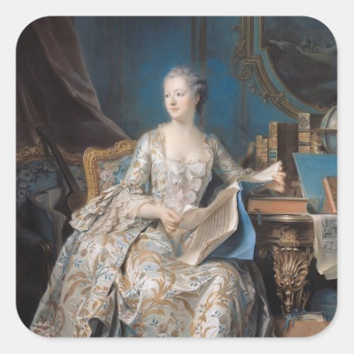 Jeanne Poisson  the Marquise de Pompadour 1755 Square Sticker