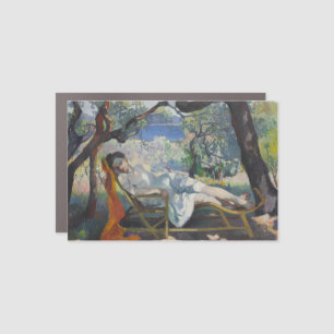 Jeanne Resting in a Beautiful Mediterranean Garden Car Magnet