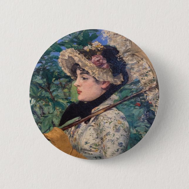 Jeanne (Spring)  By Édouard Manet Button (Front)