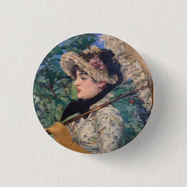 Jeanne (Spring)  By Édouard Manet Button (Front)