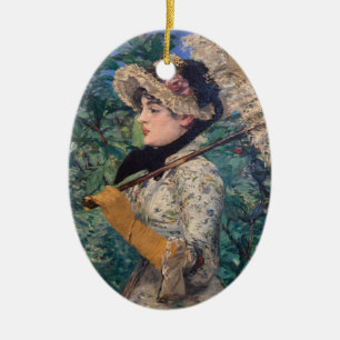 Jeanne (Spring)  By Édouard Manet Ceramic Ornament