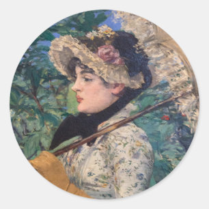 Jeanne (Spring)  By Édouard Manet Classic Round Sticker