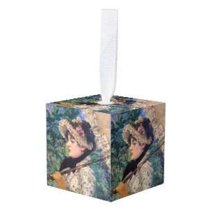 Jeanne (Spring)  By Édouard Manet Cube Ornament