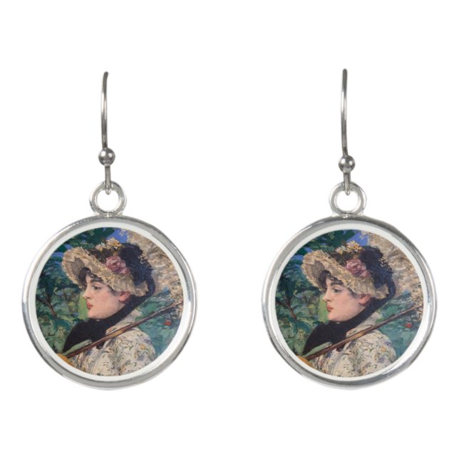Jeanne (Spring)  By Édouard Manet Earrings (Front)
