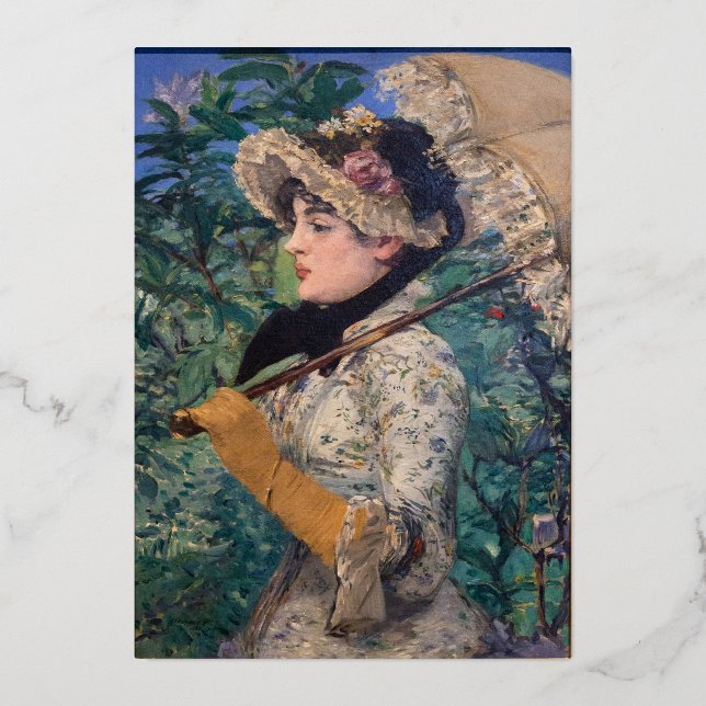 Jeanne (Spring)  By Édouard Manet Foil Invitation (Front)