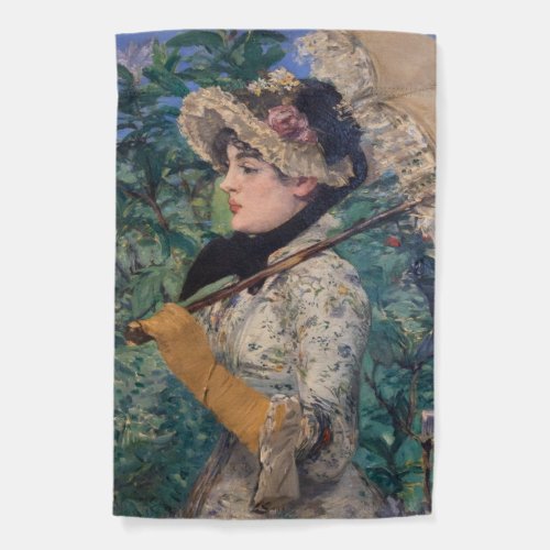 Jeanne Spring  By douard Manet Garden Flag