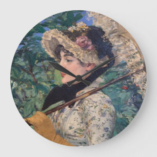 Jeanne (Spring)  By Édouard Manet Large Clock