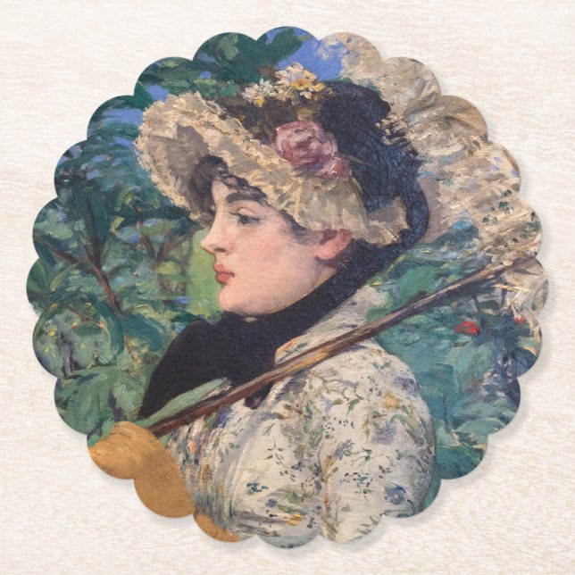 Jeanne (Spring)  By Édouard Manet Paper Coaster (Front)