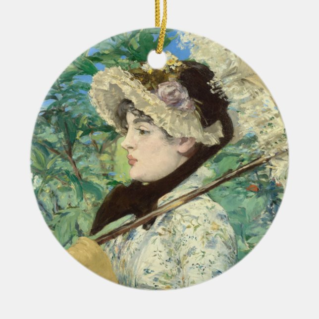 Jeanne (Spring) Edouard Manet    Ceramic Ornament (Front)