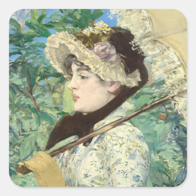 Jeanne (Spring) Edouard Manet    Square Sticker (Front)