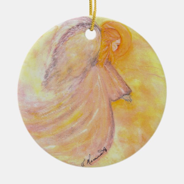 Jeanne's Angel Ceramic Ornament (Front)