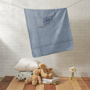 "Jeans" Blanket with or without Baby's Initials
