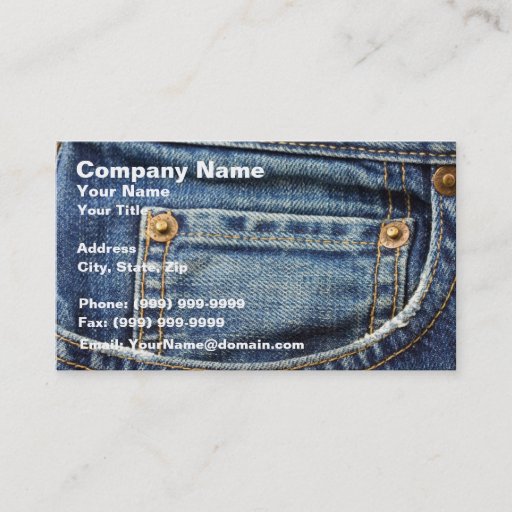Customizable Jeans Business Cards