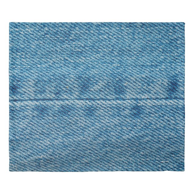 Jeans close up background. Denim stitching. Blue f Duvet Cover (Front)