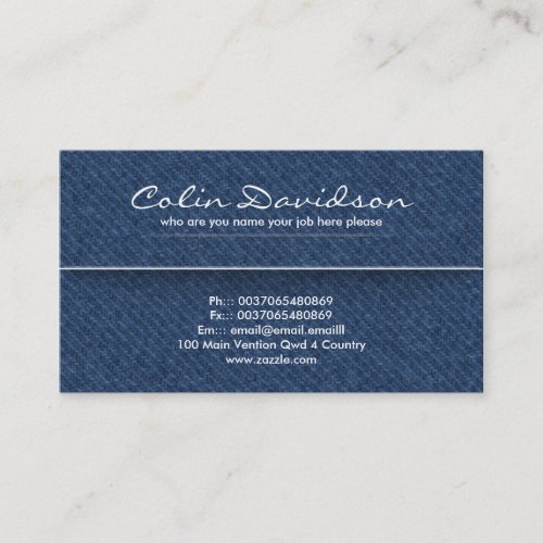 jeans fabric business card