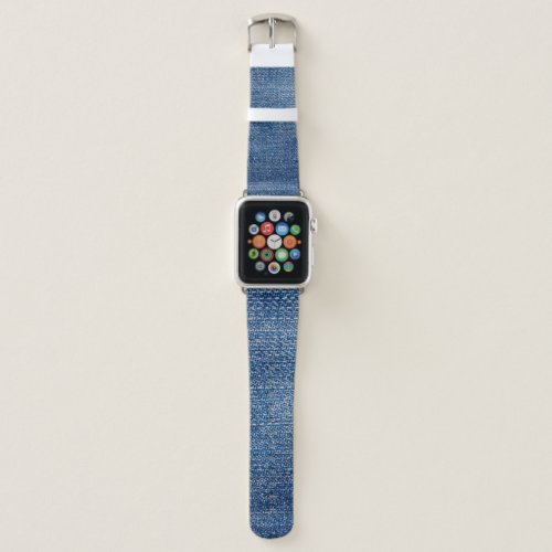 Jeans fabric denim structure blue apple watch band