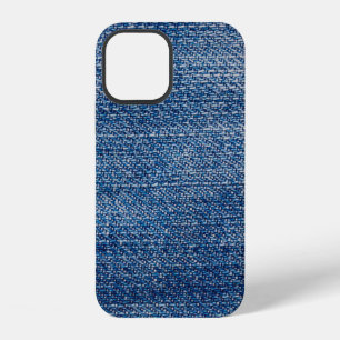 Jeans fabric denim structure blue iPhone 12 case