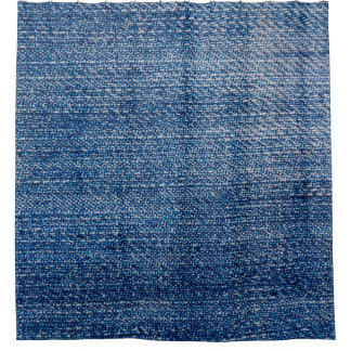 Jeans fabric denim structure blue shower curtain